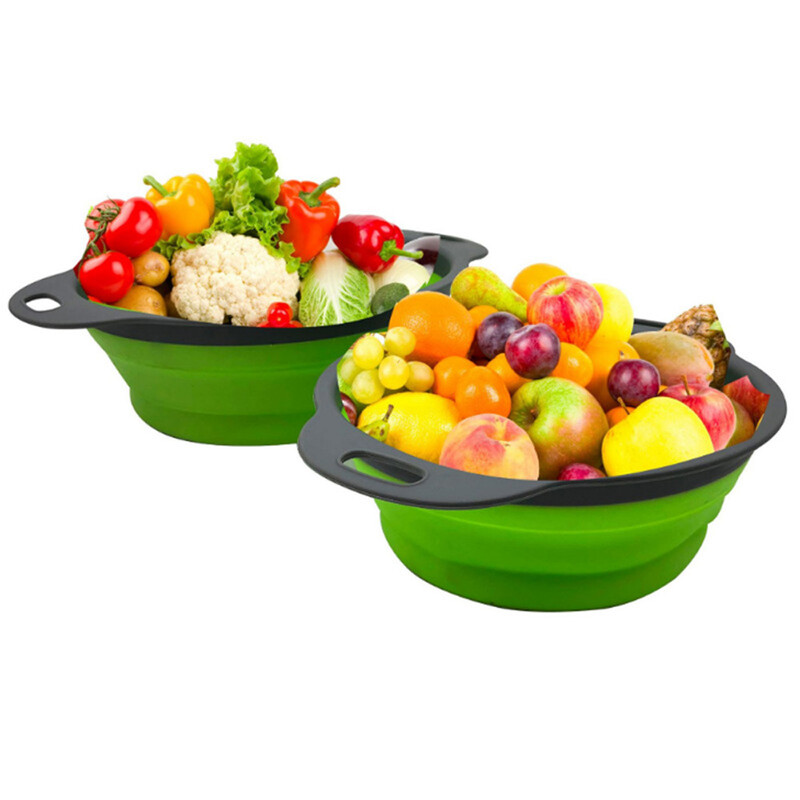 Skladacia silikónová sitko, sitko, prenosný kempingový riad, vonkajšie kempingové súpravy riadu