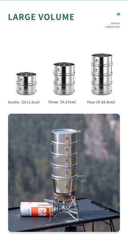 Campingmoon vrhunski kuhinjski alat za kuhanje od izdržljivog materijala, troslojni lonac od nehrđajućeg čelika za kuhanje na pari za kampiranje na otvorenom