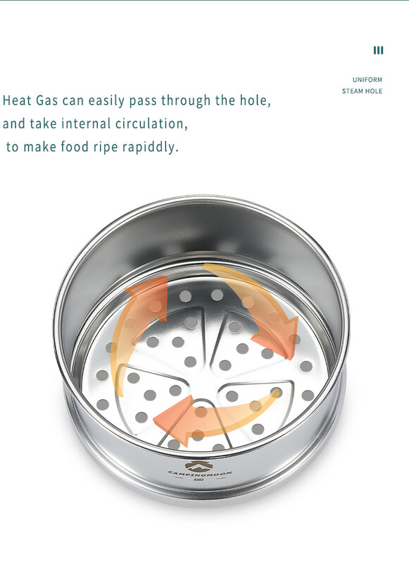 Campingmoon vrhunski kuhinjski alat za kuhanje od izdržljivog materijala, troslojni lonac od nehrđajućeg čelika za kuhanje na pari za kampiranje na otvorenom