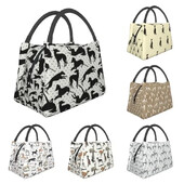 Slatke crne hrtove, toplinski izolirane torbe za ručak, ženske Whippet pse, prijenosna torba za ručak za piknik na otvorenom Kutija za hranu