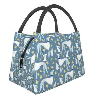 Slatke crne hrtove, toplinski izolirane torbe za ručak, ženske Whippet pse, prijenosna torba za ručak za piknik na otvorenom Kutija za hranu