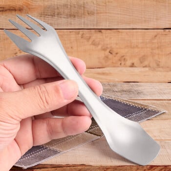 2-ΣΕ-1 Spork Titanium Spoon πιρούνι πικ-νικ Ταξιδεύοντας σε κάμπινγκ σερβίτσιο Camping Spoon Υπαίθριο πιρούνι