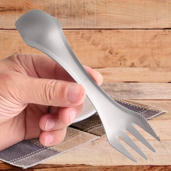 2-ΣΕ-1 Spork Titanium Spoon πιρούνι πικ-νικ Ταξιδεύοντας σε κάμπινγκ σερβίτσιο Camping Spoon Υπαίθριο πιρούνι