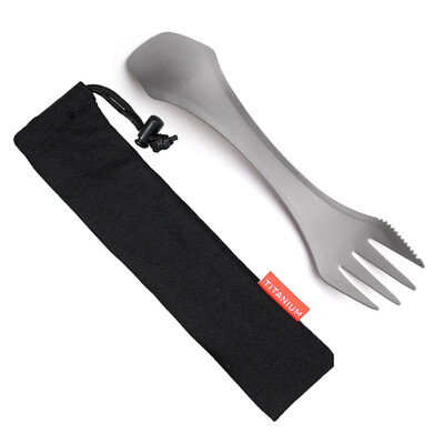 2-ΣΕ-1 Spork Titanium Spoon πιρούνι πικ-νικ Ταξιδεύοντας σε κάμπινγκ σερβίτσιο Camping Spoon Υπαίθριο πιρούνι