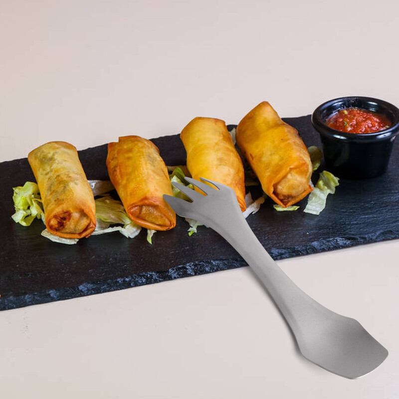 2-U-1 Spork Titanium Žlica Vilica Piknik Putovanje Kampiranje Posuđe Žlica Kampiranje Vanjska Vilica