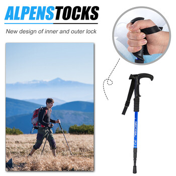 3 τμημάτων Anti Shock Trekking Pole Ultralight Walking Sticks Ρυθμιζόμενα μπαστούνια πεζοπορίας Τηλεσκοπική πατερίτσα για σκανδιναβικά μπαστούνια