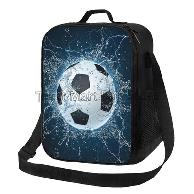 Futbolo kamuoliu izoliuotas pietų krepšys moterims Vyrų futbolo Daugkartinio naudojimo pietų dėžutė biuro darbui Mokyklos iškylai paplūdimio aušintuvai krepšiai