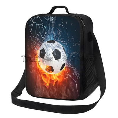 Futbolo kamuoliu izoliuotas pietų krepšys moterims Vyrų futbolo Daugkartinio naudojimo pietų dėžutė biuro darbui Mokyklos iškylai paplūdimio aušintuvai krepšiai