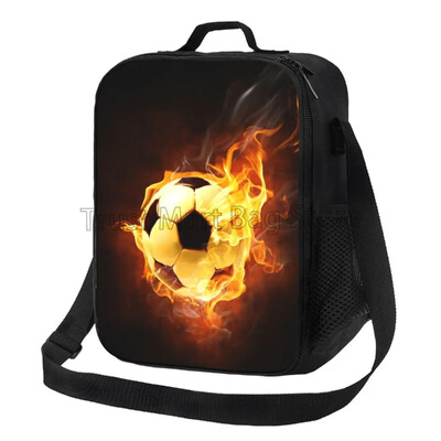 Futbolo kamuoliu izoliuotas pietų krepšys moterims Vyrų futbolo Daugkartinio naudojimo pietų dėžutė biuro darbui Mokyklos iškylai paplūdimio aušintuvai krepšiai