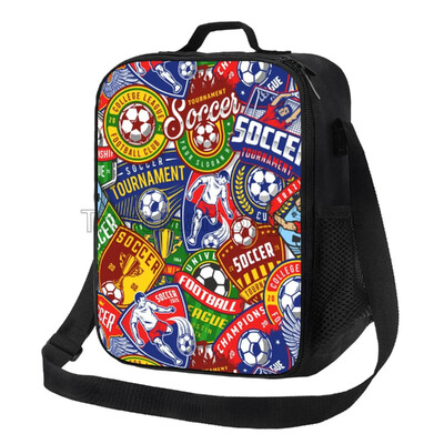 Futbolo kamuoliu izoliuotas pietų krepšys moterims Vyrų futbolo Daugkartinio naudojimo pietų dėžutė biuro darbui Mokyklos iškylai paplūdimio aušintuvai krepšiai