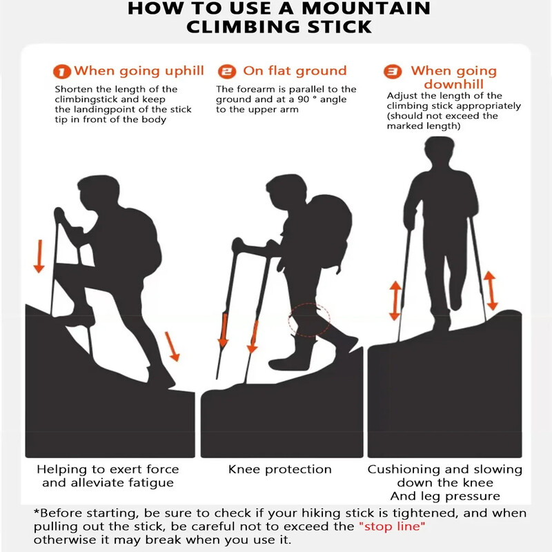 NCS-10 Teleskopski štapovi za planinarenje T-ručka Ultralaki podesivi štapovi za nordijsko hodanje Štapovi za planinarenje za odrasle Neklizajući štapovi