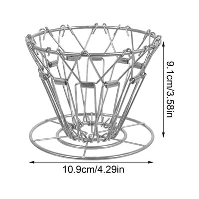 Skladací kávový filter z nehrdzavejúcej ocele, kužeľ na nalievanie kávy, stojan na kvapkanie kávy, prenosný vonkajší kempingový cestovný kávový filter
