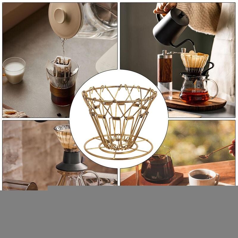 Skladací kávový filter z nehrdzavejúcej ocele, kužeľ na nalievanie kávy, stojan na kvapkanie kávy, prenosný vonkajší kempingový cestovný kávový filter