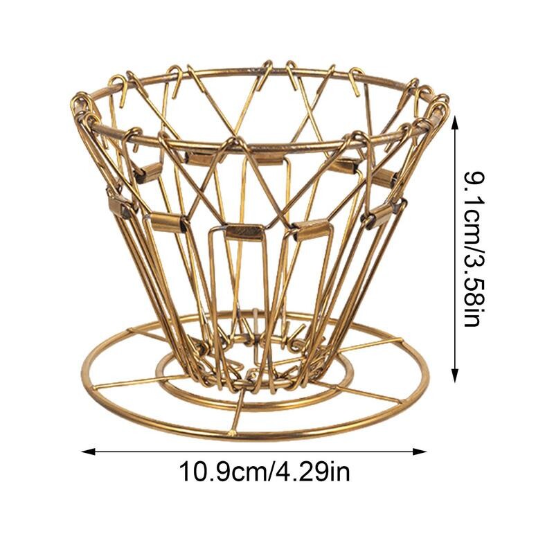 Skladací kávový filter z nehrdzavejúcej ocele, kužeľ na nalievanie kávy, stojan na kvapkanie kávy, prenosný vonkajší kempingový cestovný kávový filter