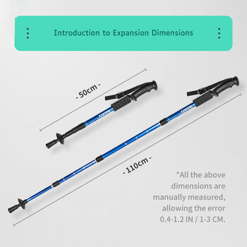 AOLIKES Τηλεσκοπικό ραβδί πεζοπορίας από κράμα αλουμινίου Bastão De Trekking Μπαστούνι πεζοπορίας Ultralight Absorber Μπαστούνι περιπάτου