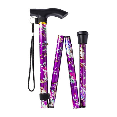 Turistické palice pre staršie ženy a mužov, ľahké skladacie teleskopické, 93 cm nastaviteľné, skladacie, kvetinové, kovové, horolezecké, turistické