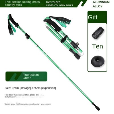 Štap za planinarenje Teleskopski sklopivi štap za planinarenje u 5 dijelova Vanjsko kampiranje Ultralaki prijenosni sklopivi štap za planinarenje.