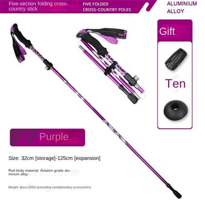 Štap za planinarenje Teleskopski sklopivi štap za planinarenje u 5 dijelova Vanjsko kampiranje Ultralaki prijenosni sklopivi štap za planinarenje.