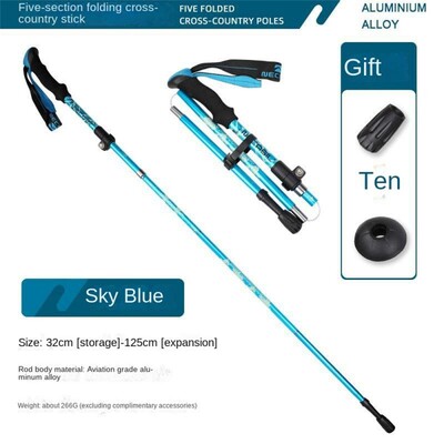 Štap za planinarenje Teleskopski sklopivi štap za planinarenje u 5 dijelova Vanjsko kampiranje Ultralaki prijenosni sklopivi štap za planinarenje.