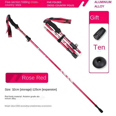 Štap za planinarenje Teleskopski sklopivi štap za planinarenje u 5 dijelova Vanjsko kampiranje Ultralaki prijenosni sklopivi štap za planinarenje.