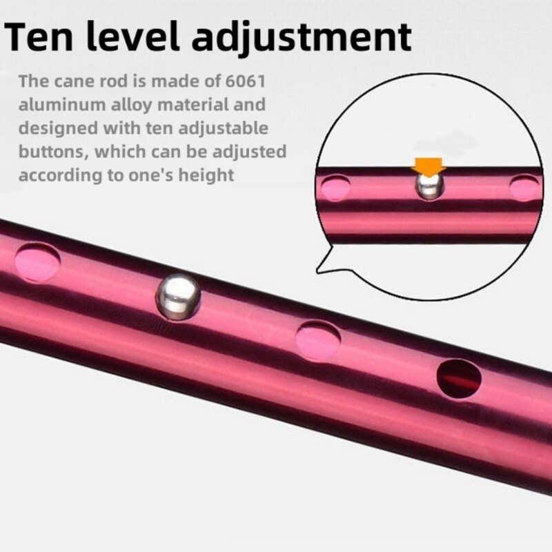 Štapovi za hodanje za starce s LED svjetlom Neklizajući, višenamjenski štap od aluminijske legure za starije osobe, velika štaka za četiri noge