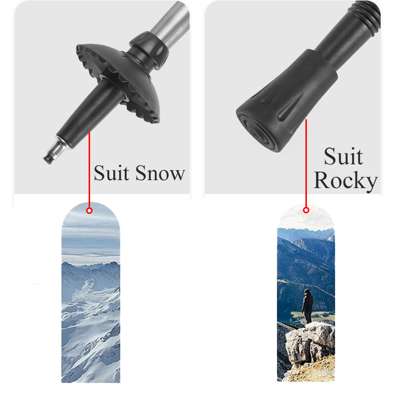 Naturehike 2024 3-uzlová nastaviteľná trekingová palica z ultraľahkej hliníkovej zliatiny, teleskopická, turistická, lezecká, 1 balenie