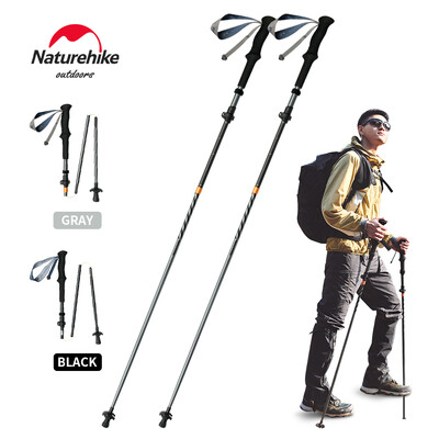 Naturehike New Trekking Poles Αλουμίνιο από ανθρακονήματα πέντε τμημάτων Πτυσσόμενα ελαφριά πτυσσόμενα τηλεσκοπικά μπαστούνια πεζοπορίας