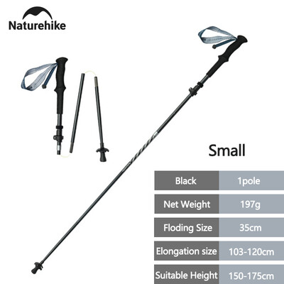 Naturehike Novi štapovi za planinarenje od ugljičnih vlakana, aluminijski sklopivi lagani štap za planinarenje u pet dijelova, sklopivi teleskopski štapovi