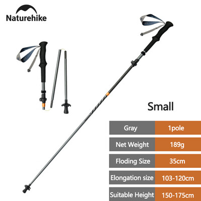 Naturehike Novi štapovi za planinarenje od ugljičnih vlakana, aluminijski sklopivi lagani štap za planinarenje u pet dijelova, sklopivi teleskopski štapovi