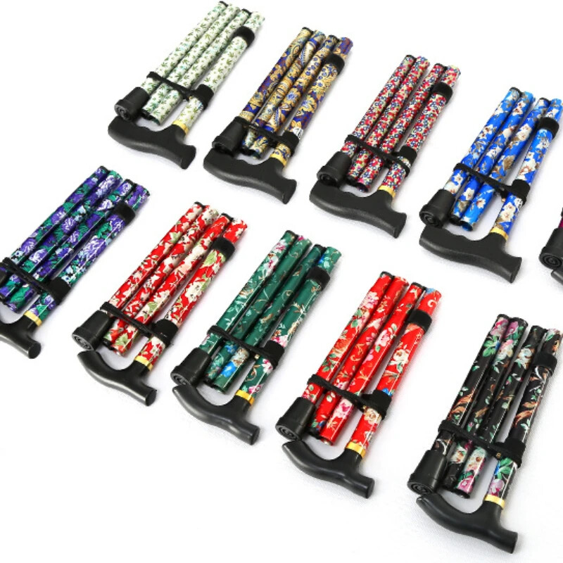 Бастун за ходене на открито Мъжки бастуни Сгъваеми регулируеми сгъваеми пръчки за възрастни Алуминиеви прътове за възрастни хора в изправено положение Трекинг