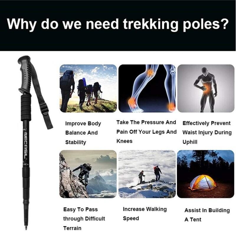 Teleskopski štap od aluminijske legure Vanjski štapovi za planinarenje Sklopivi štap za planinarenje na uvlačenje Lagani štap za planinarenje