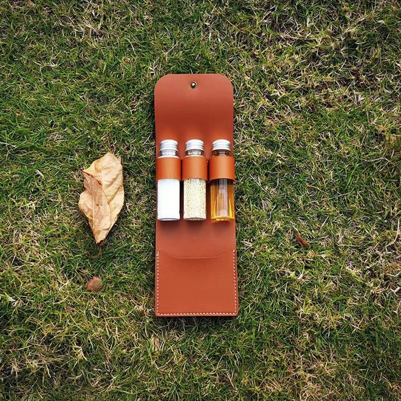 Ταξιδιωτικό κιτ μπαχαρικών Τσάντα αποθήκευσης με βάζα μπαχαρικών Σετ μπαχαρικών πεζοπορίας Μίνι μπουκάλι καρυκεύματα Μπουκάλι καρυκευμάτων για θήκη λαδιού αυτοκινήτου Θήκη μπαχαρικών