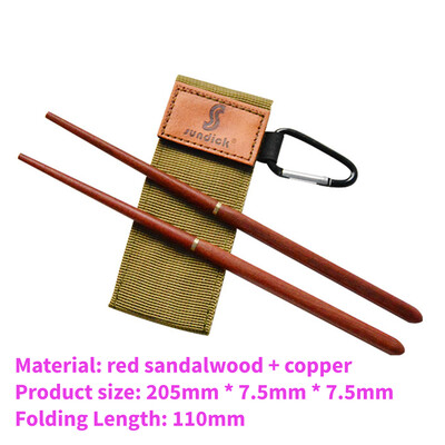 1 pāris sarkankoka saliekamie irbulīši āra nometnes piknikam ceļojumiem, neslīdoši galda piederumi, saliekamie irbulīši nerūsējošā tērauda irbulīši