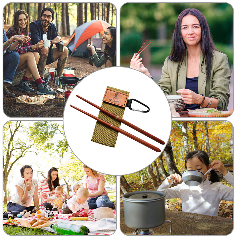 1 pāris sarkankoka saliekamie irbulīši āra nometnes piknikam ceļojumiem, neslīdoši galda piederumi, saliekamie irbulīši nerūsējošā tērauda irbulīši
