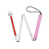 80 cm / 90 cm / 100 cm aluminijski pokretni sklopivi bijeli štap za slijepe, sklopivi 4 dijela, za djecu, ružičasta ručka 4X-PIK