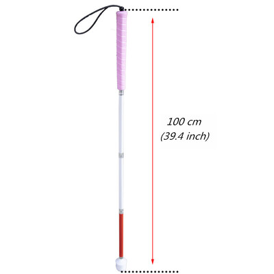 80 cm / 90 cm / 100 cm aluminijski pokretni sklopivi bijeli štap za slijepe, sklopivi 4 dijela, za djecu, ružičasta ručka 4X-PIK