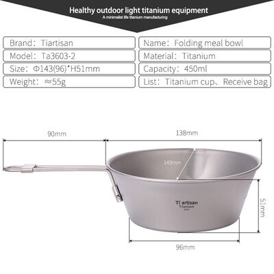 Vanjski Titanium Sierra Cup Ultralagane sklopive zdjele za kampiranje Lonac za planinarenje Uređaj za kuhanje Prijenosne šalice za kampiranje