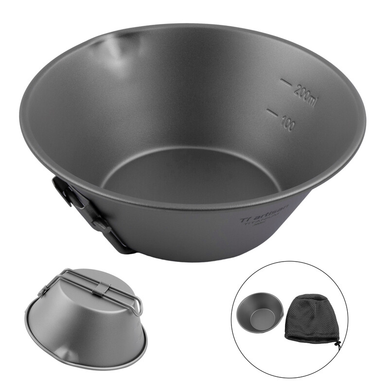 Vanjski Titanium Sierra Cup Ultralagane sklopive zdjele za kampiranje Lonac za planinarenje Uređaj za kuhanje Prijenosne šalice za kampiranje