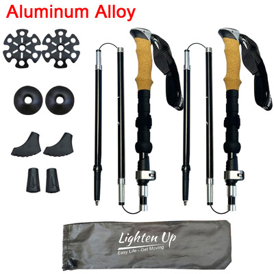 Lagani štapovi za planinarenje od legure aluminija od 280 g, sklopivi štapovi za planinarenje u 4 dijela, štapovi za penjanje, sklopivi štapovi za hodanje 지팡이