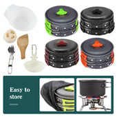 Set posuđa za kampiranje Set lonaca Komplet posuđa za teren s torbom Set za kuhanje Komplet za kuhanje za kampiranje Putovanje s ruksakom Kuhanje na otvorenom Piknik