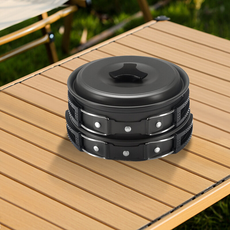 Set posuđa za kampiranje Set lonaca Komplet posuđa za teren s torbom Set za kuhanje Komplet za kuhanje za kampiranje Putovanje s ruksakom Kuhanje na otvorenom Piknik