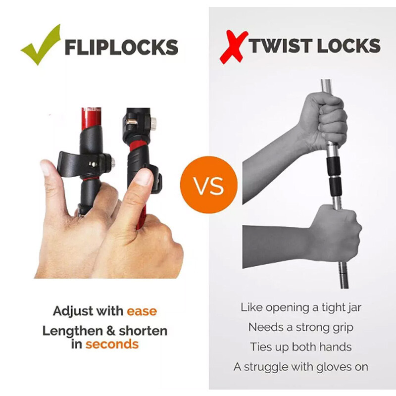 Vanjski štap za planinarenje s brzim zaključavanjem od 2 kom od aluminijske legure, štap za nordijsko hodanje s dodacima za različite scenarije terena