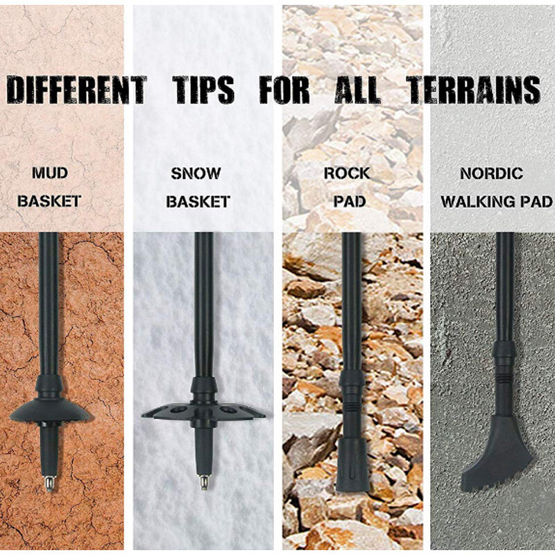 Vanjski štap za planinarenje s brzim zaključavanjem od 2 kom od aluminijske legure, štap za nordijsko hodanje s dodacima za različite scenarije terena