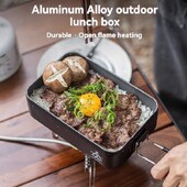 Alocs Vonkajší obedár z hliníkovej zliatiny Riad, Kempingový riad, Tepelne odolný multifunkčný prenosný obedár