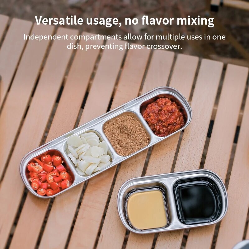 Tanjur za kampiranje od nehrđajućeg čelika 304 Tanjur za začinjavanje Posuda za umake Tanjuri za začine Pečeno meso Jela za umak od papra Zdjela Posuđe za roštilj