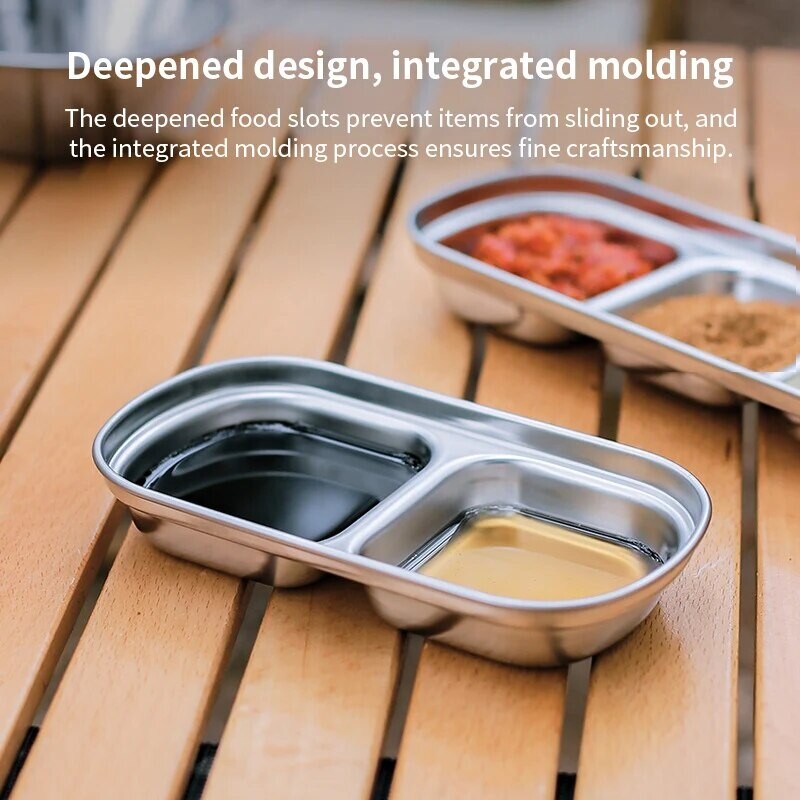 Tanjur za kampiranje od nehrđajućeg čelika 304 Tanjur za začinjavanje Posuda za umake Tanjuri za začine Pečeno meso Jela za umak od papra Zdjela Posuđe za roštilj