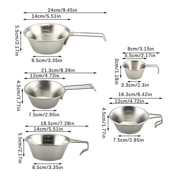 Επιτραπέζια σκεύη εξωτερικού χώρου 30/200/400ml 304 από ανοξείδωτο ατσάλι Sierra Cup για κάμπινγκ και πικνίκ Κρεμαστό μπολ σούπας