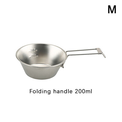 30/200/400 ml 304 nerūdijančio plieno Sierra puodelis lauko stalo reikmenys, skirti stovyklavimui ir iškyloms sukrauti pakabinamas sriubos dubuo