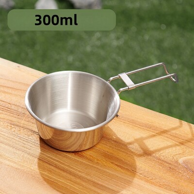 Bol de camping pliabil din oțel inoxidabil 304, cu rezistență la temperaturi înalte, Aragaz de călătorie Bol portabil pentru ramen Bol pentru supă anti-opărire