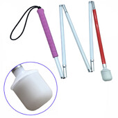 105cm-155cm, aluminijski pokretni sklopivi štapić za slijepe (preklapa se u 5 dijelova) s ružičastom ručkom